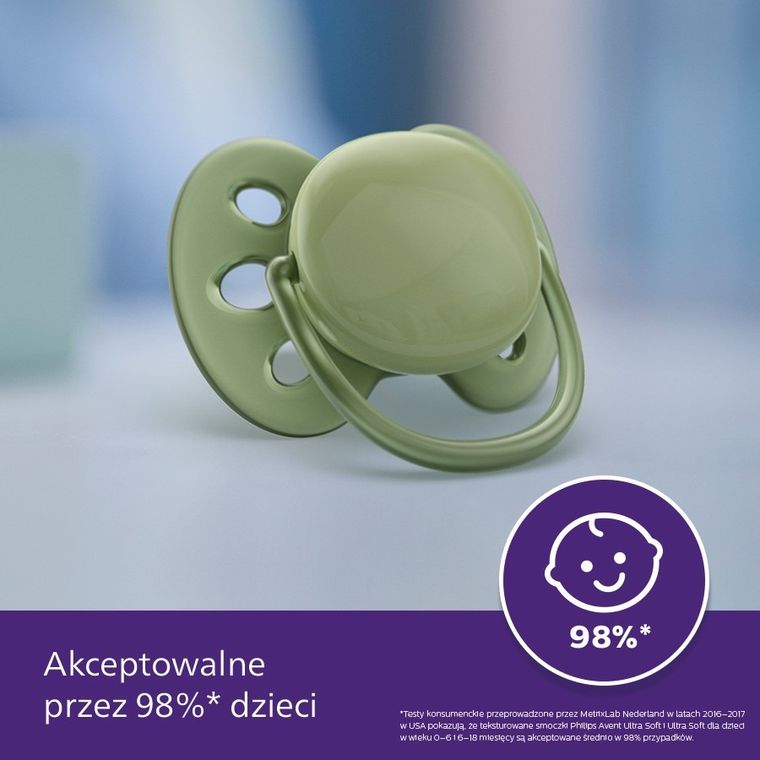 Philips Avent, Ultra Soft, smoczek uspokajający, 18m+, 2 szt.