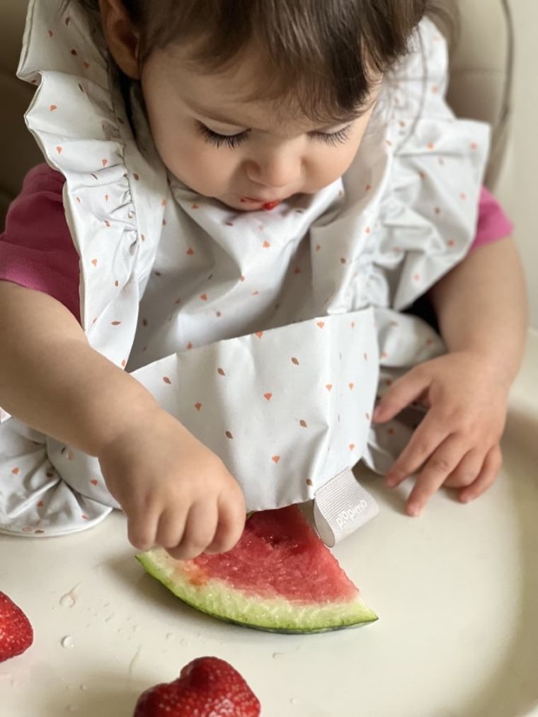 Piapimo, Foresta, śliniak z falbaną, beige