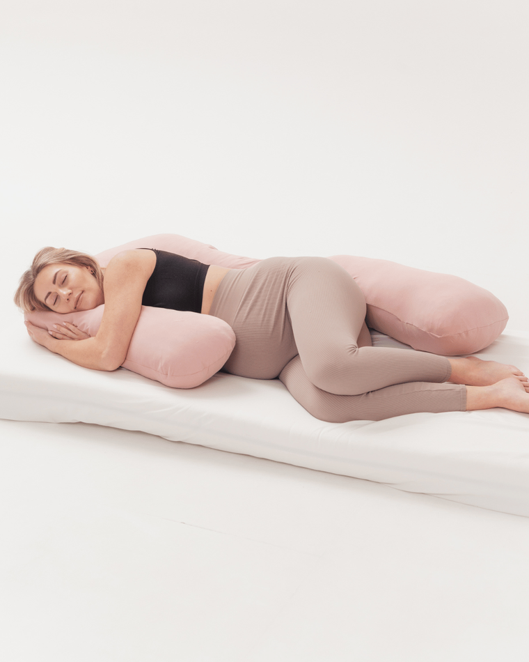 Piapimo, poduszka ciążowa do spania, typ 7, jersey, różowa