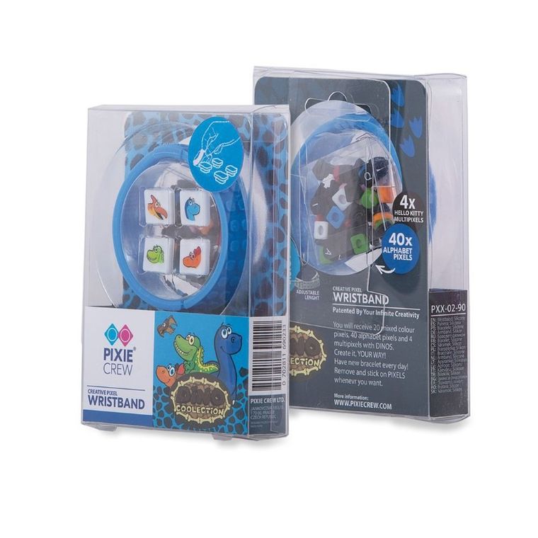 Pixie Crew, Dinozaury, kreatywna, silikonowa bransoletka, niebieska