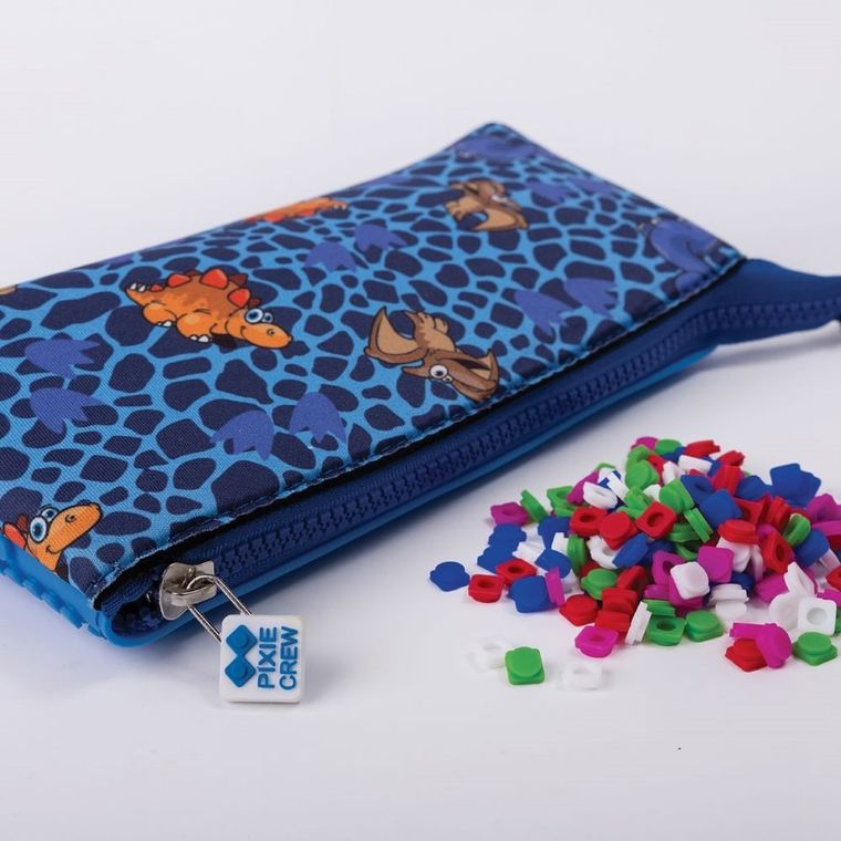 Pixie Crew, Dinozaury, neoprenowy piórnik saszetka, niebieski panel