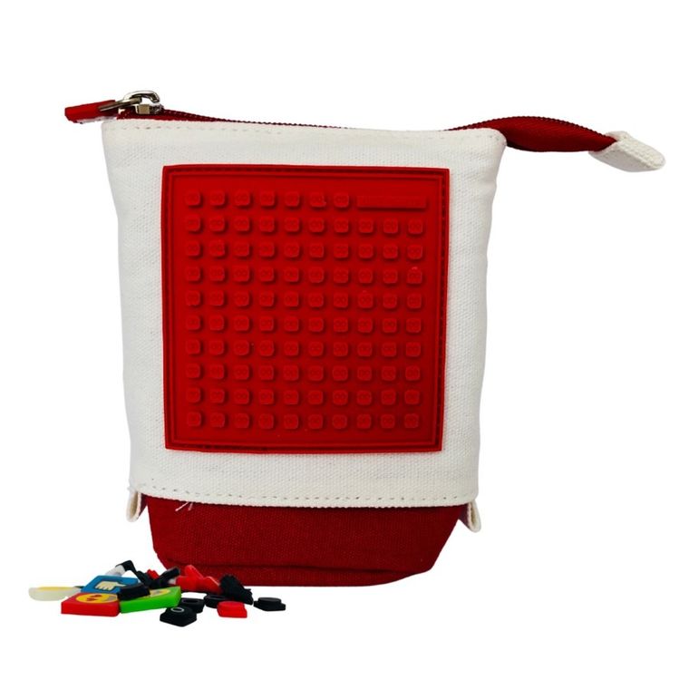 Pixie Crew, pionowy piórnik, czerwony panel