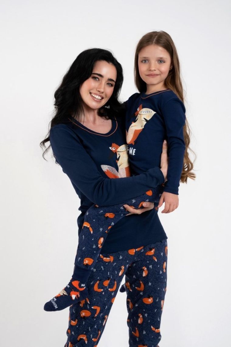 Piżama damska, granatowa, Wasilla, Italian Fashion