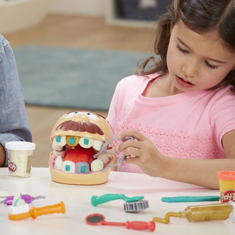 Play-Doh, Dentysta, 6 tub, zestaw kreatywny + 4 tuby GRATIS, zestaw promocyjny