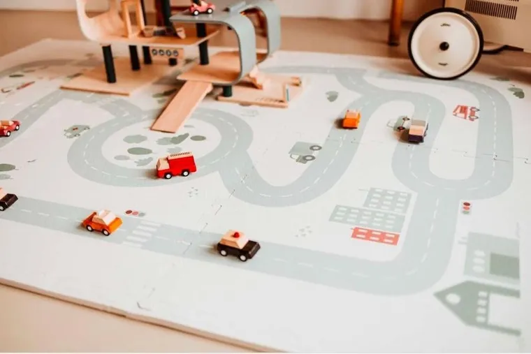 Play&Go, mata piankowa, dwustronna, Roadmap, 120-80 cm