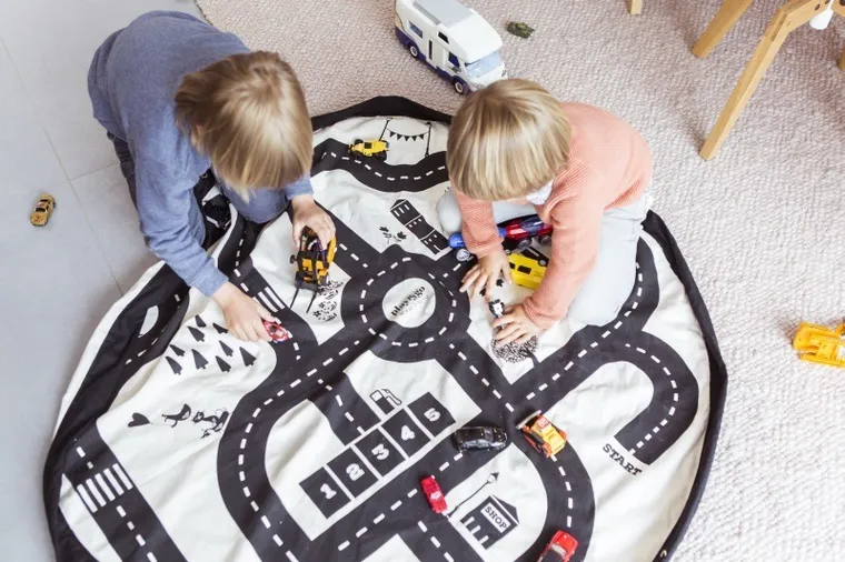 Play&Go, worek na zabawki i mata do zabawy, Roadmap Thunderbolt, 140 cm