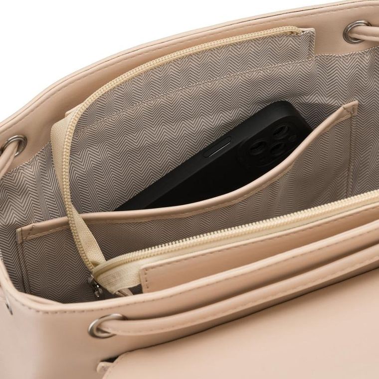 Plecak, beżowy, skóra ekologiczna, Rovicky