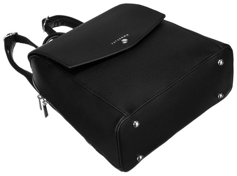 Plecak, czarny, skóra ekologiczna, Peterson