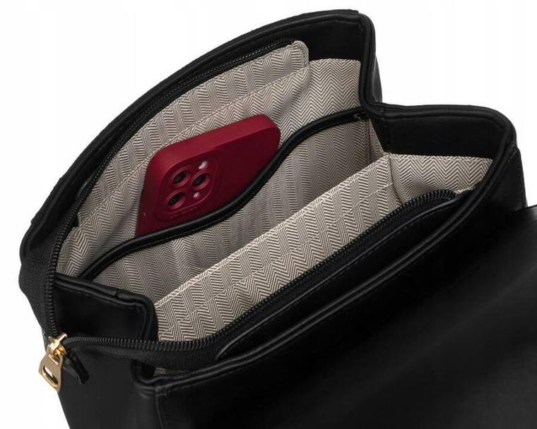 Plecak, czarny, skóra ekologiczna, Rovicky