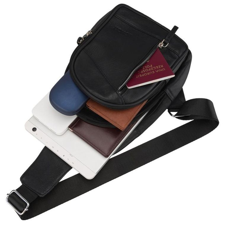 Plecak, czarny, skórzany, Rovicky