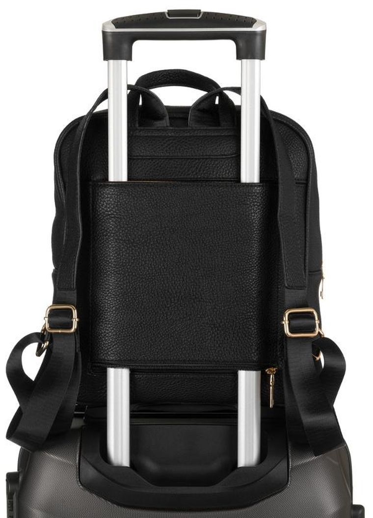 Plecak damski, czarny, skóra ekologiczna, Peterson