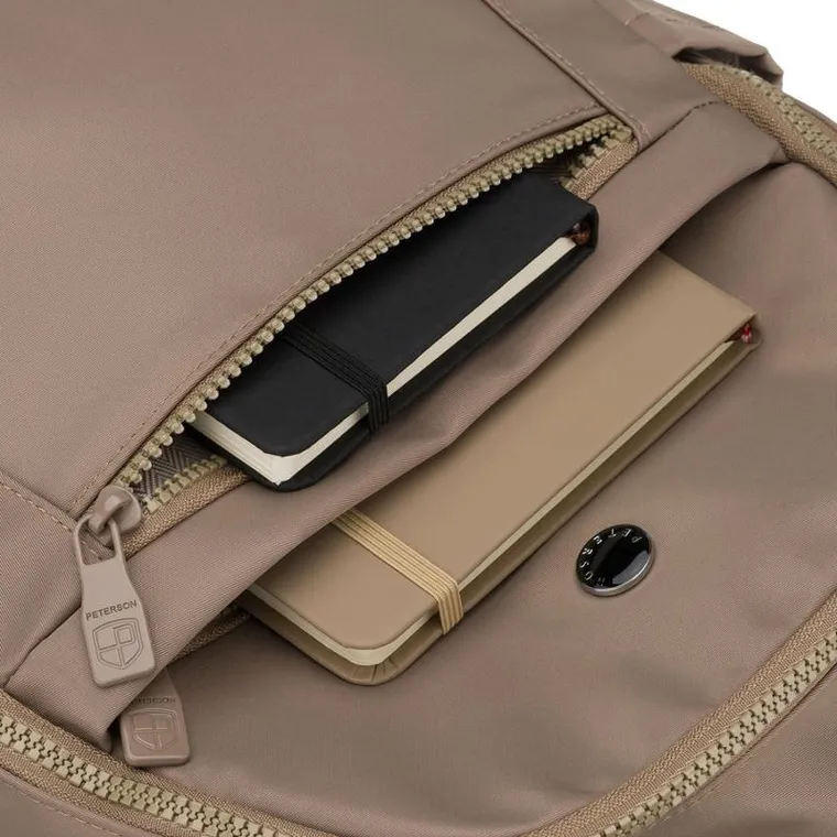 Plecak miejski, beżowy, Peterson