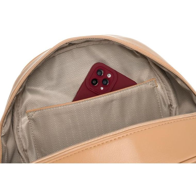 Plecak miejski, beżowy, skóra ekologiczna, Peterson