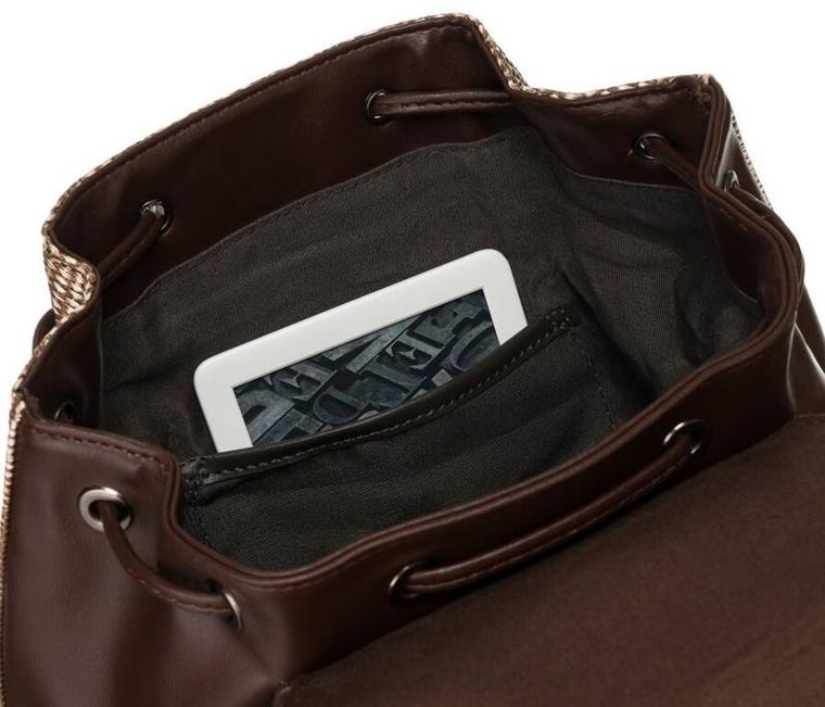 Plecak miejski, brązowy, skóra ekologiczna, David Jones