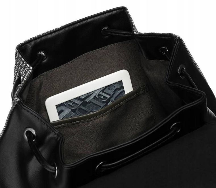 Plecak miejski, czarny, skóra ekologiczna, David Jones