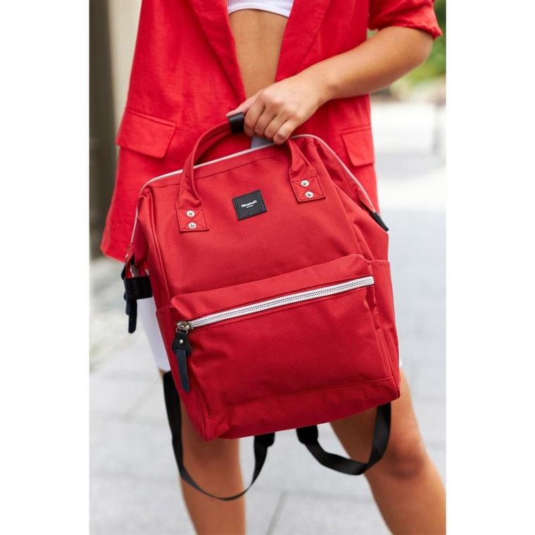 Plecak miejski na laptopa, czerwony, port USB, Himawari