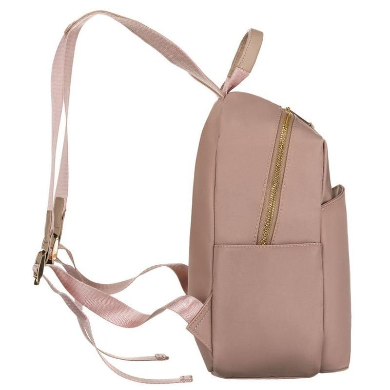 Plecak miejski, różowy, skóra ekologiczna, Peterson