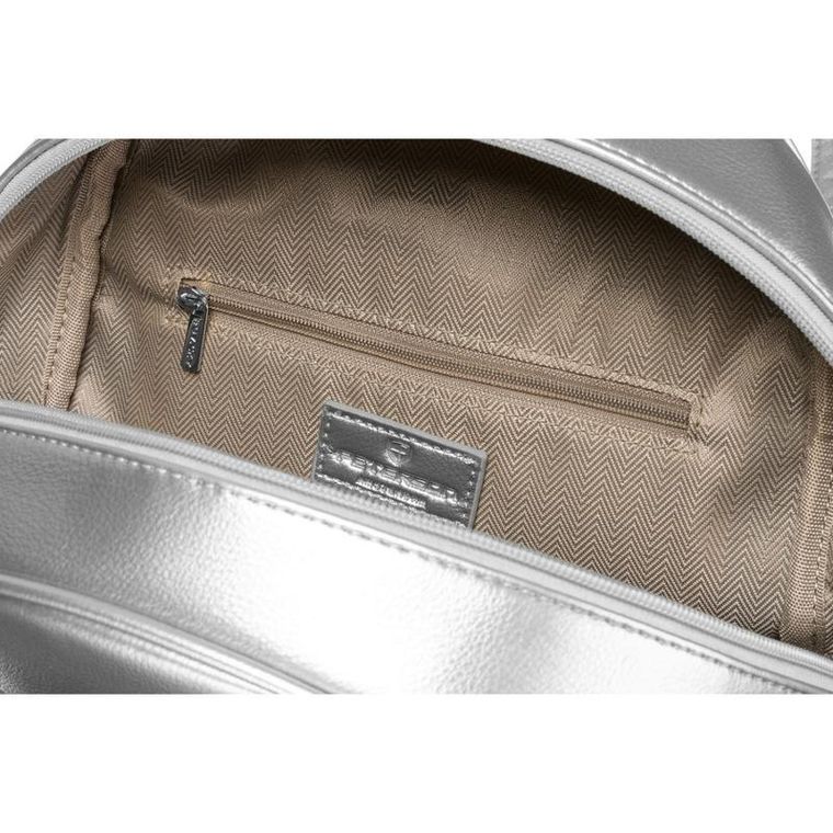 Plecak miejski, srebrny, skóra ekologiczna, Peterson