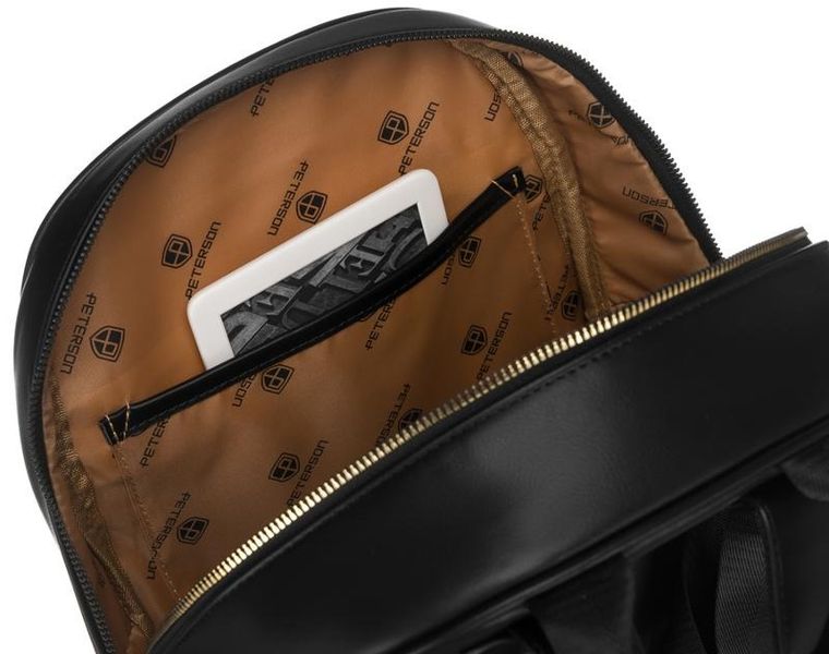 Plecak miejski ze skóry ekologicznej, damski, czarny, Peterson