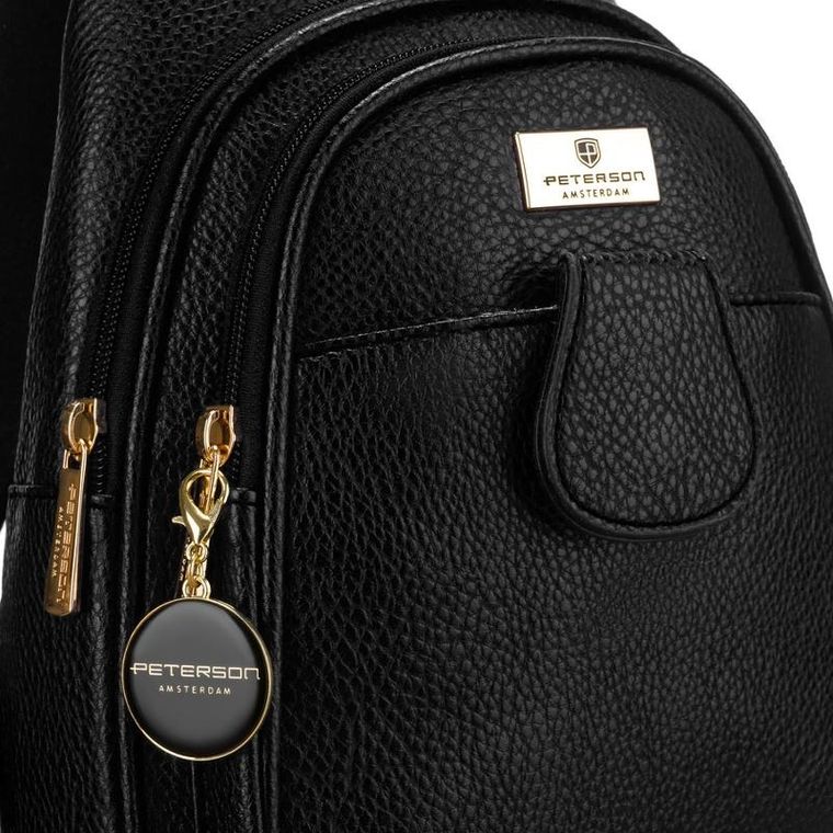 Plecak na jedno ramię, saszetka, czarny, Peterson