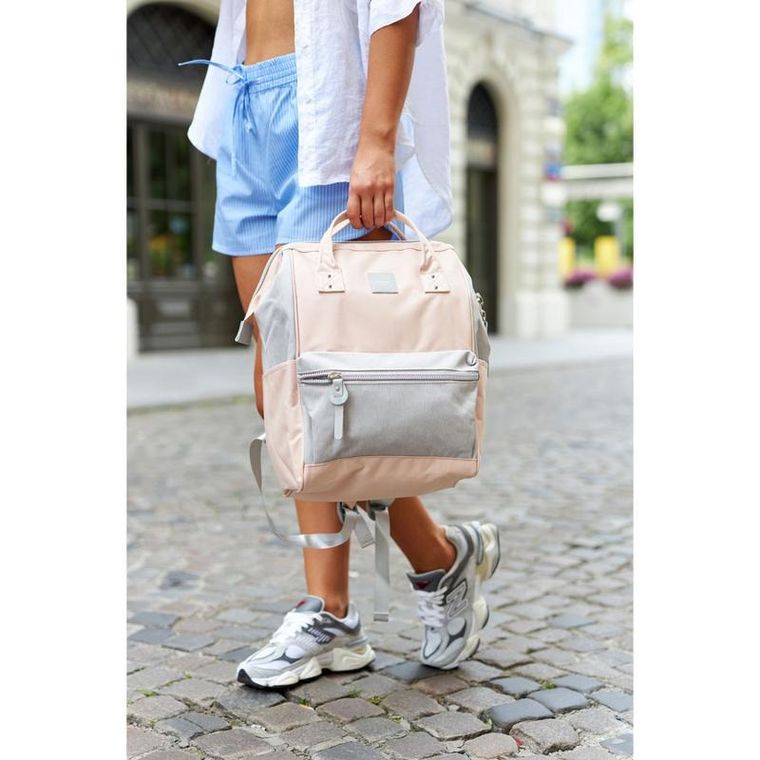 Plecak na laptopa, różowo-szary, Himawari