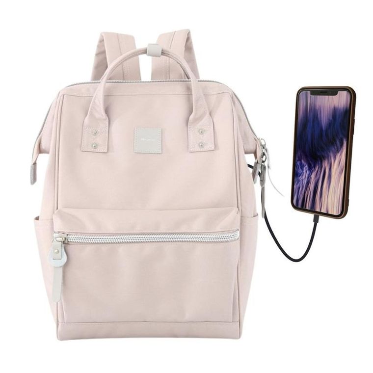 Plecak, różowy, port USB, Himawari