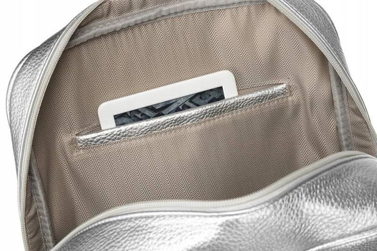 Plecak, srebrny, skóra ekologiczna, Rovicky