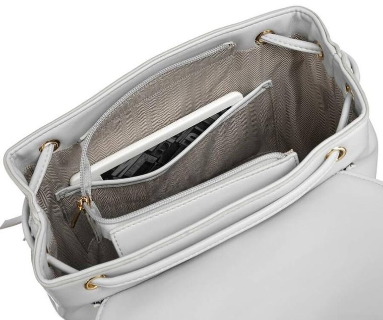 Plecak, szary, skóra ekologiczna, Peterson