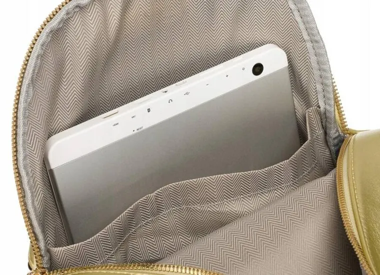 Plecak, złoty, skóra ekologiczna, Peterson