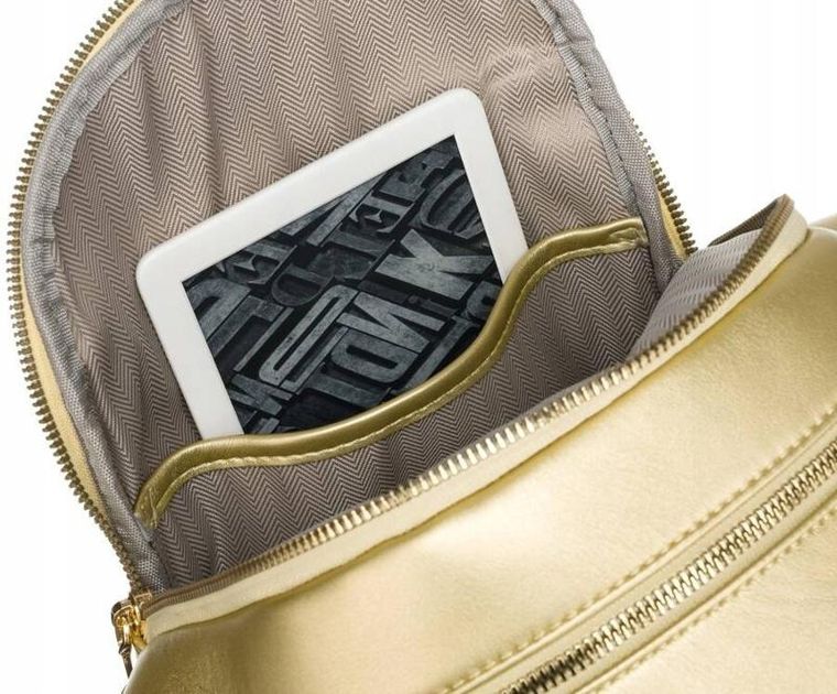 Plecak, złoty, skóra ekologiczna, Rovicky