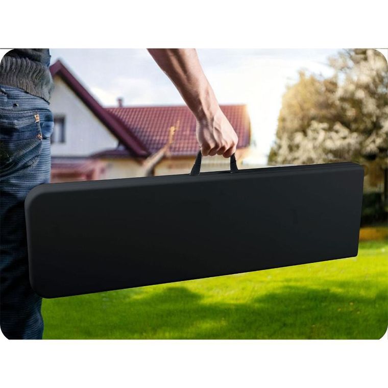 Plonos, ławka ogrodowa cateringowa składana, czarna, 180 cm