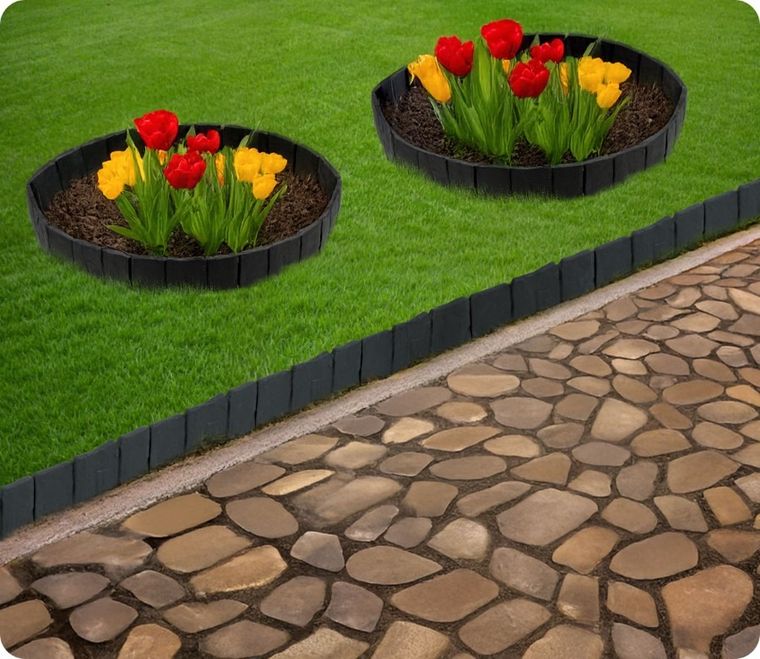 Plonos, obrzeże ogrodowe, antracytowe, 250 cm