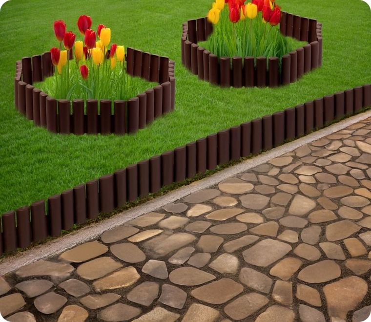 Plonos, obrzeże ogrodowe, brązowe, 220 cm