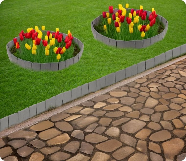 Plonos, obrzeże ogrodowe, szare, 250 cm