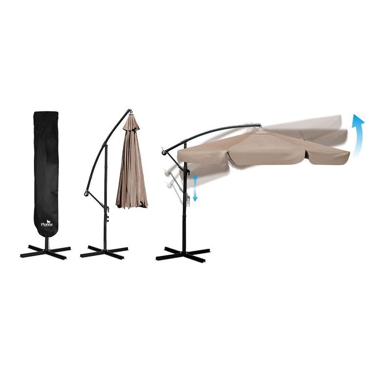 Plonos, parasol ogrodowy, składany, 6 segmentowy, z pokrowcem, 350 cm, PL-880