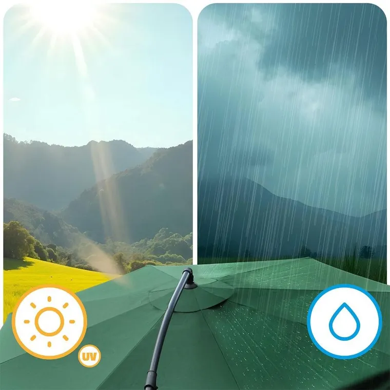 Plonos, parasol ogrodowy, składany, 8 segmentowy, z pokrowcem, 350 cm, PL-881