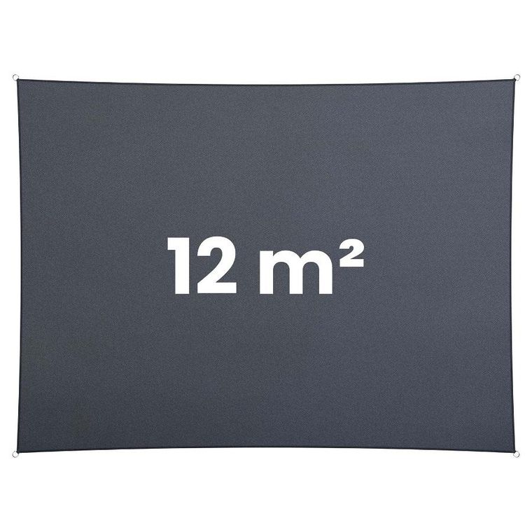 Plonos, żagiel przeciwsłoneczny prostokątny, szary, 3-4m