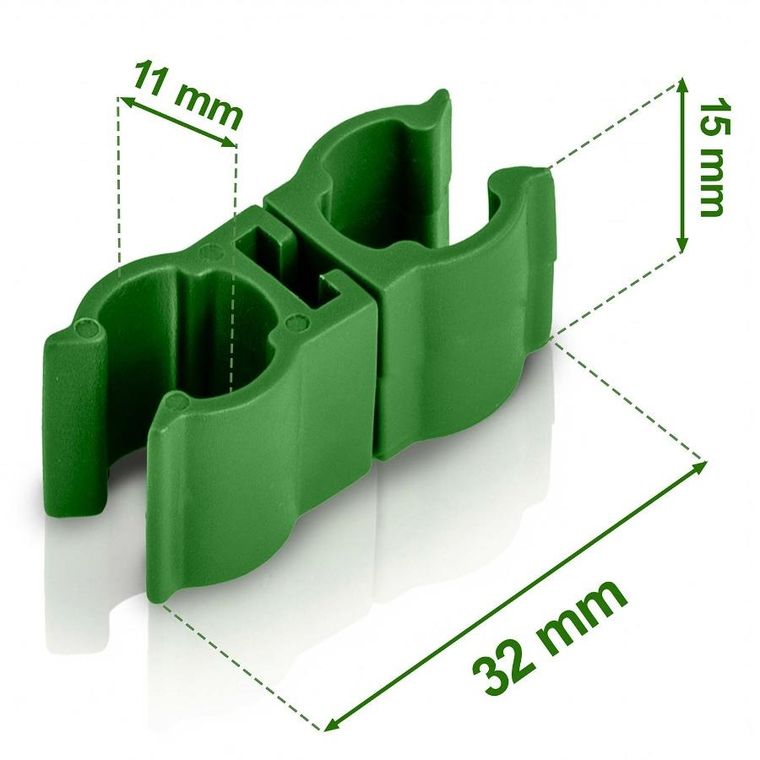 Plonos, złączki do tyczek, zielone, 11 mm, typu 2, 10 szt., PL-941