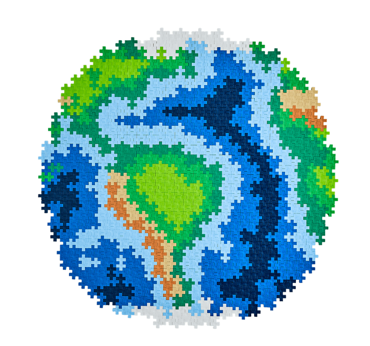 Plus-Plus Mini, Kula ziemska, puzzle po numerach, 800 elementów