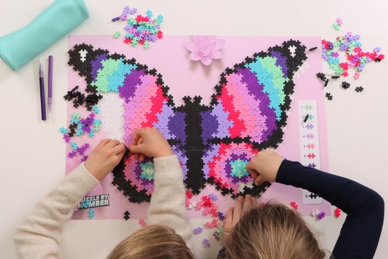 Plus-Plus Mini, Motyl, puzzle po numerach, 800 elementów