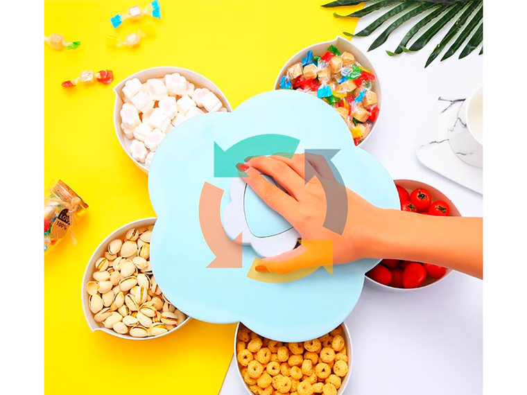 Pojemnik do podawania orzechów i słodyczy, kwiat, różowy