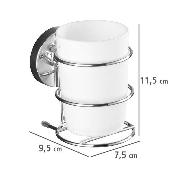 Pojemnik na szczoteczki do zębów, Milazzo Vacuum-Loc, stal chromowana
