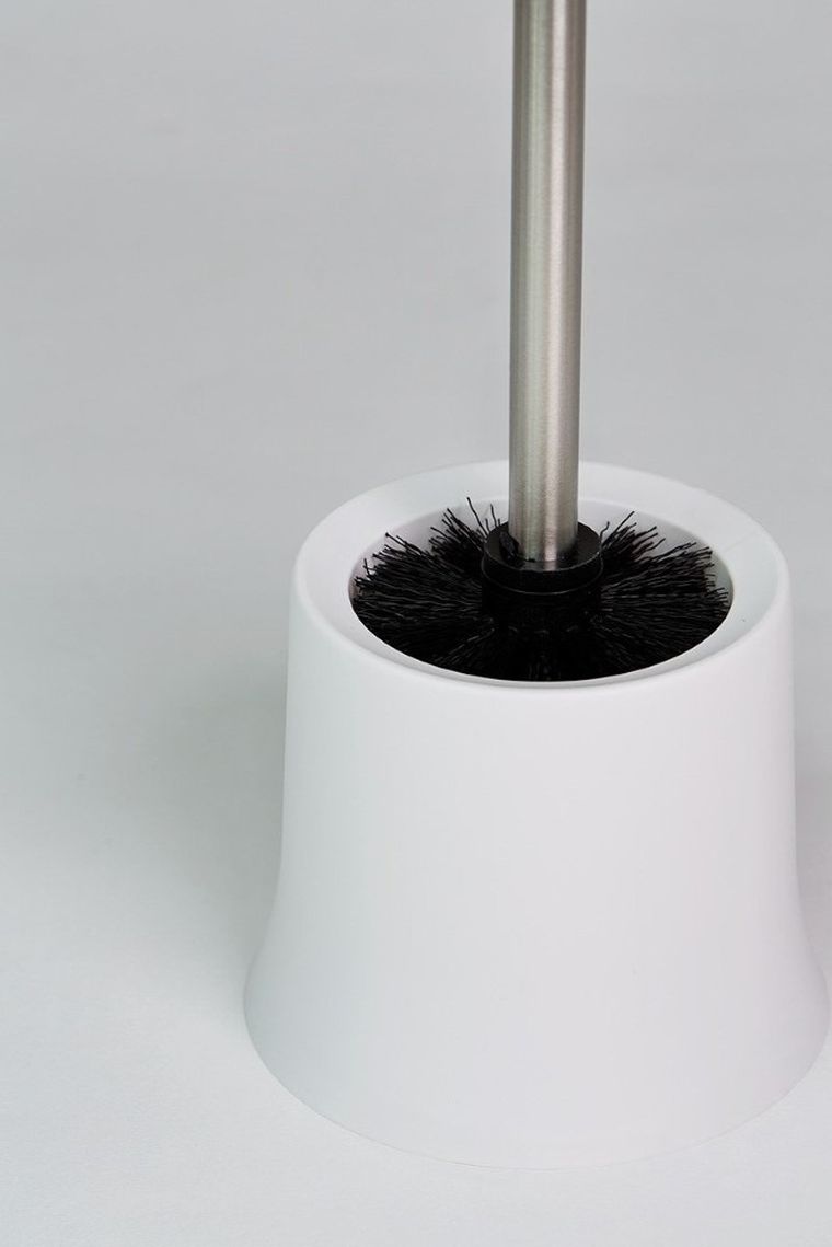 Pojemnik na szczotkę Basic white + szczotka wc