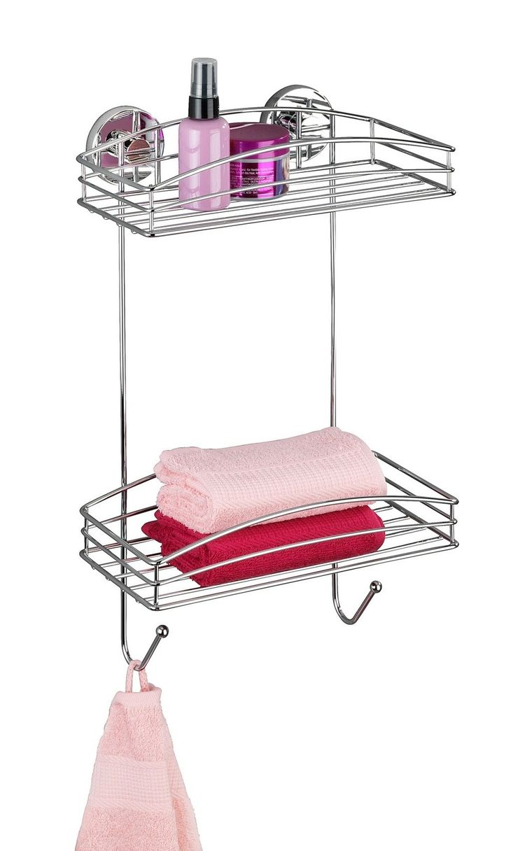 Półka łazienkowa, dwupoziomowa, mocowanie Vacuum-Loc