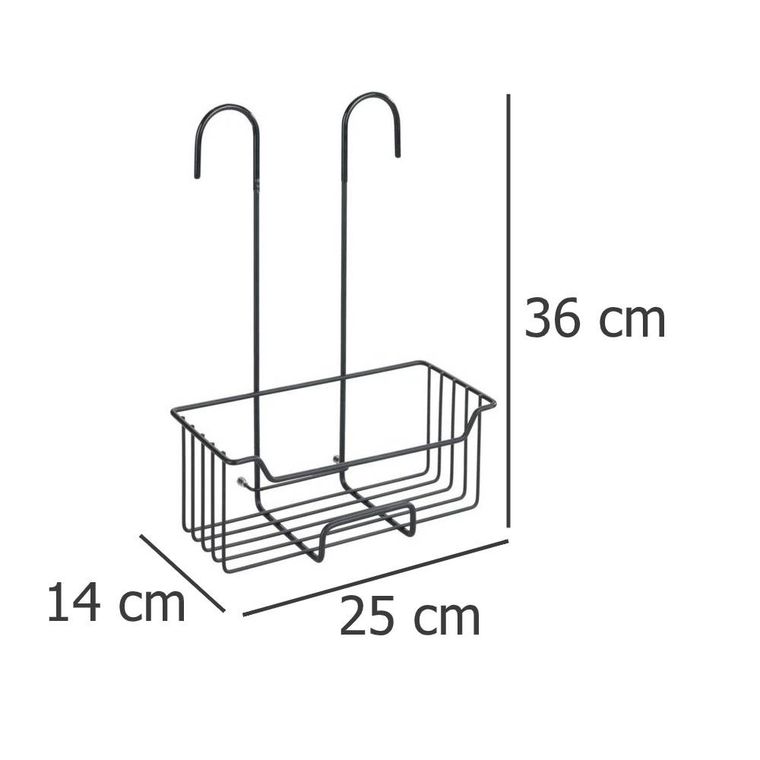 Półka łazienkowa, zawieszana na baterii prysznicowej, Caddy Milo, czarna