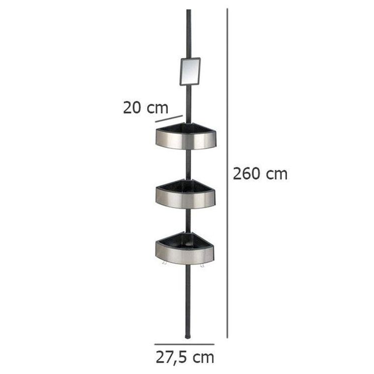 Półki prysznicowe narożne, premium big, czarne