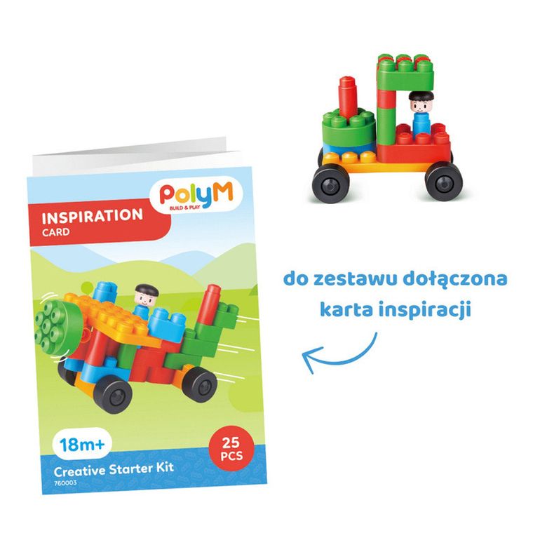 PolyM, Kreatywny zestaw startowy, klocki konstrukcyjne, 25 elementów