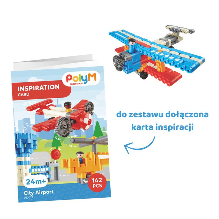 PolyM, Lotnisko, klocki konstrukcyjne, 142 elementów