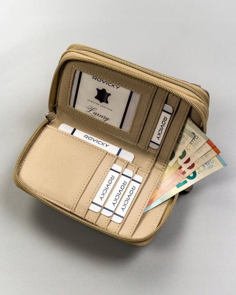 Portfel, beżowy, skóra ekologiczna, Cavaldi