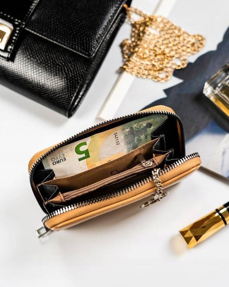 Portfel, beżowy, skóra ekologiczna, Cavaldi